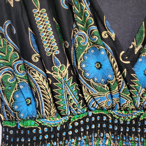 Cleopatra print maxi dress with gold detail - Picture 4 of 6